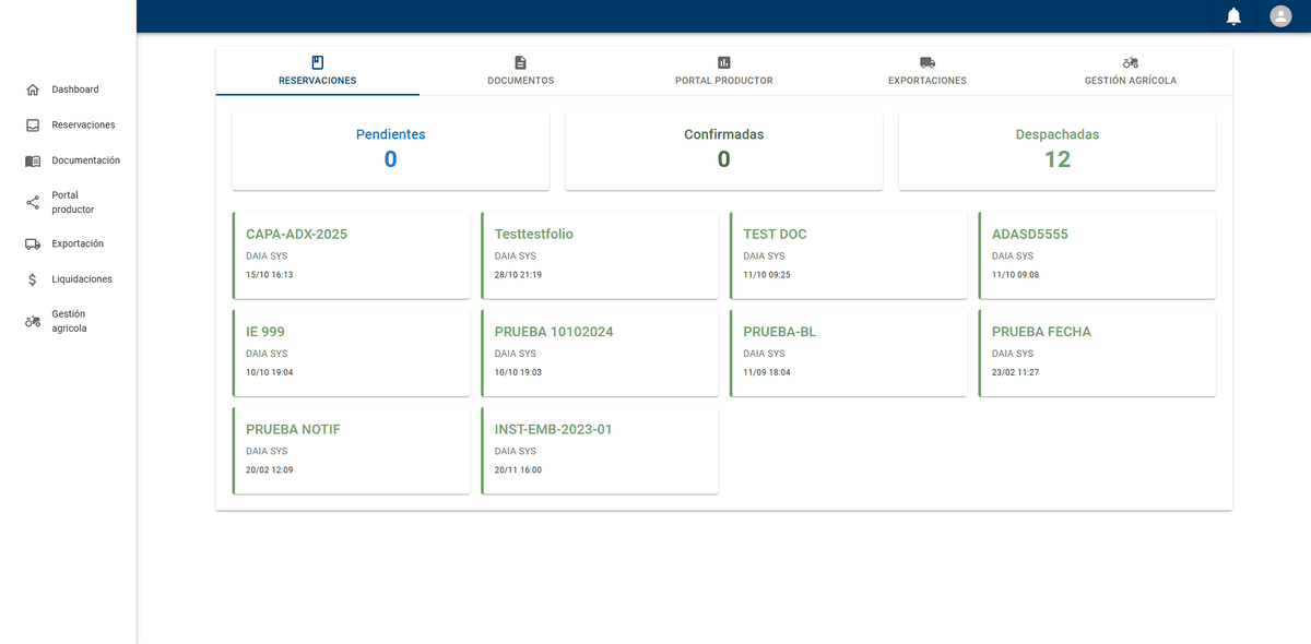 Daia HUB Dashboard